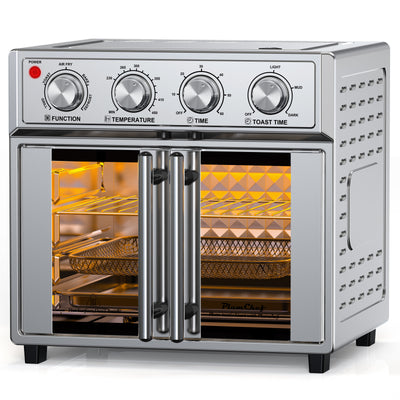 26QT Extra-Large French Double-Door Air Fryer with 7 Preset Menus - Stainless Steel