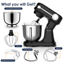 5.5QT Electric Stand Mixer with 12-Speed Tilt-Head – Stainless Steel Bowl