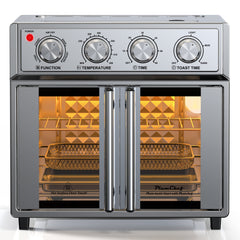 26QT Extra-Large French Double-Door Air Fryer with 7 Preset Menus - Stainless Steel