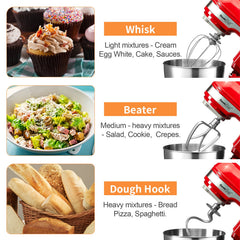 4.8QT Electric Stand Mixer with 12 Speeds - Stainless Steel