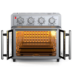 26QT Extra-Large French Double-Door Air Fryer with 7 Preset Menus - Stainless Steel