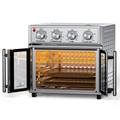 26QT Extra-Large French Double-Door Air Fryer with 7 Preset Menus - Stainless Steel